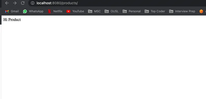So if everything is working correctly you should see a response like this