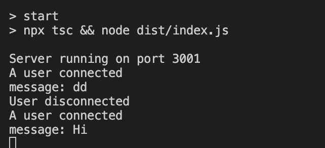 And the server log would look like this